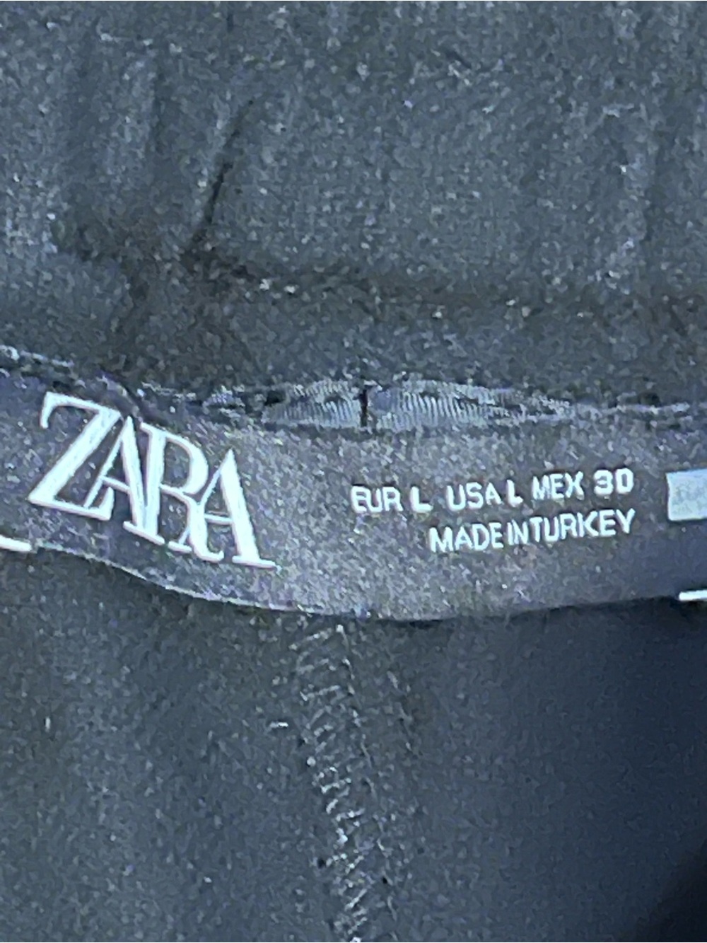 Zara Black Jogger Pants Size L Drawstring High Rise Cuffed Loungewear - Picture 4 of 6